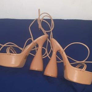 Chunky Platform Heel in Nude Color